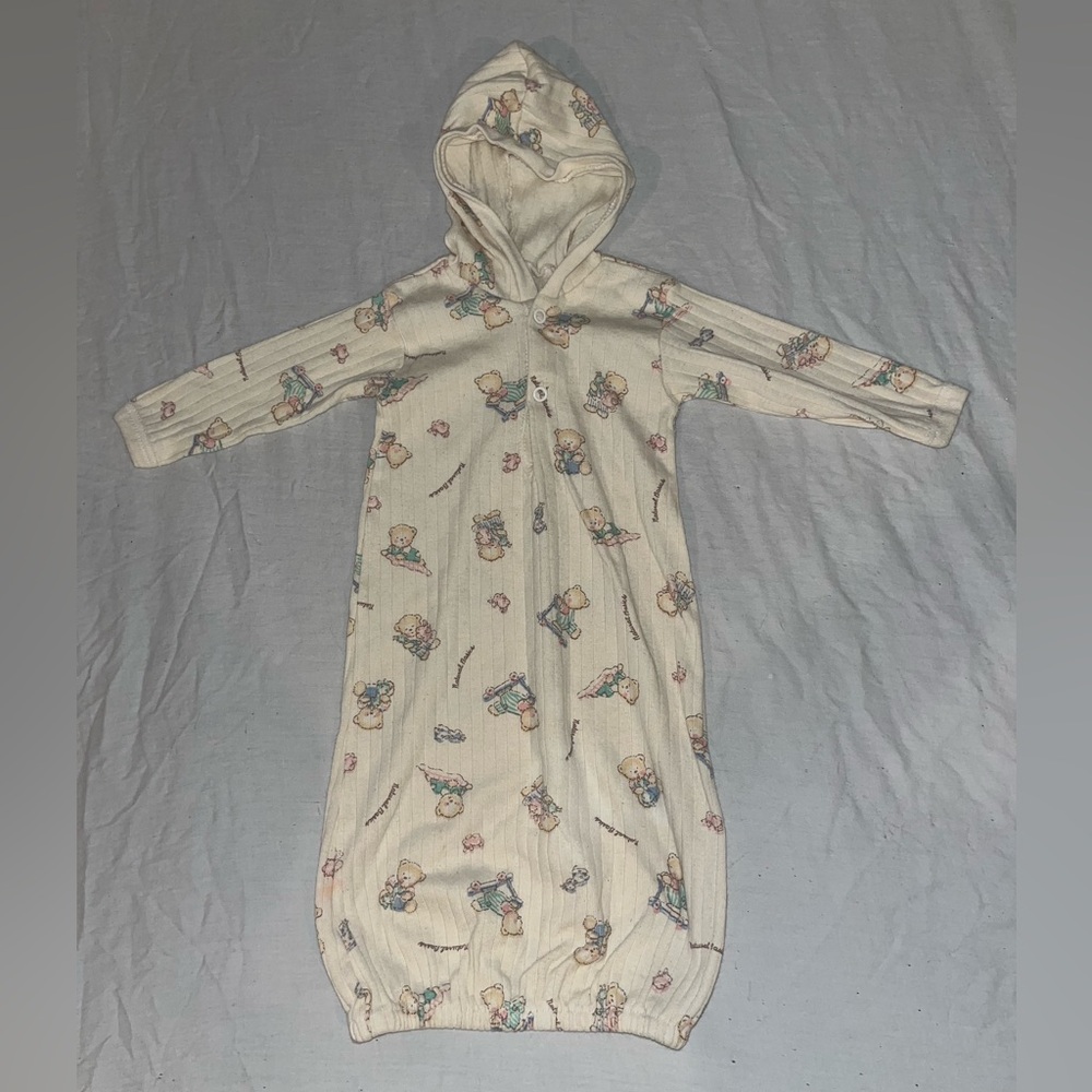 Dundee Natural Basics Newborn Teddy Hooded Bear Gown